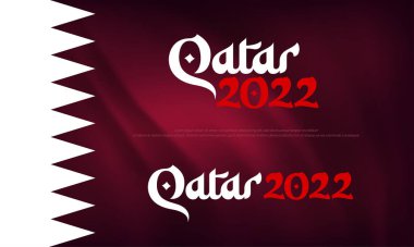 Katar 2022 final futbol kupası logosu, bayraklar üzerinde futbol dünya turnuva logosu afiş, baskı, şablon için. vektör illüstrasyonu