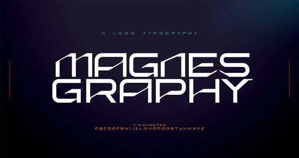 Abstracte Moderne Techno Alfabet Lettertypen Typografie Stedelijke Sport Technologie Mode — Stockvector