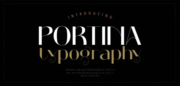 Elegant Alphabet Letters Font Classic Modern Serif Lettering Minimal Typography — Wektor stockowy
