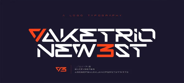 Abstraktní Scifi Moderní Abecední Písma Science Fiction Typografie Sport Technologie — Stockový vektor