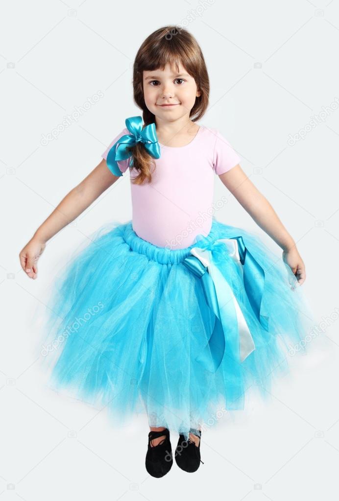 Little Girl Performing in Tutu Skirt