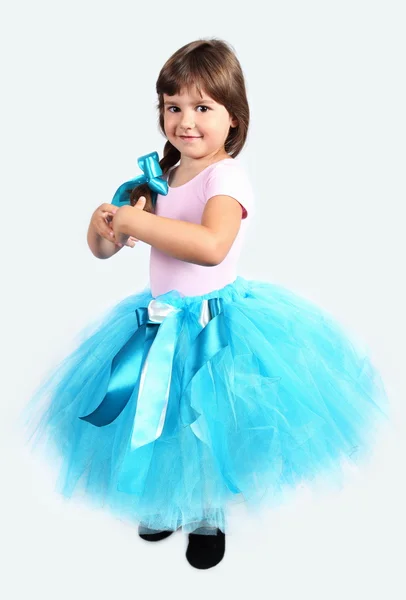 Little Girl Performing in Tutu Skirt — Stock Photo, Image