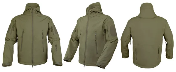 Chaqueta militar táctica masculina aislada en blanco Fotos de stock