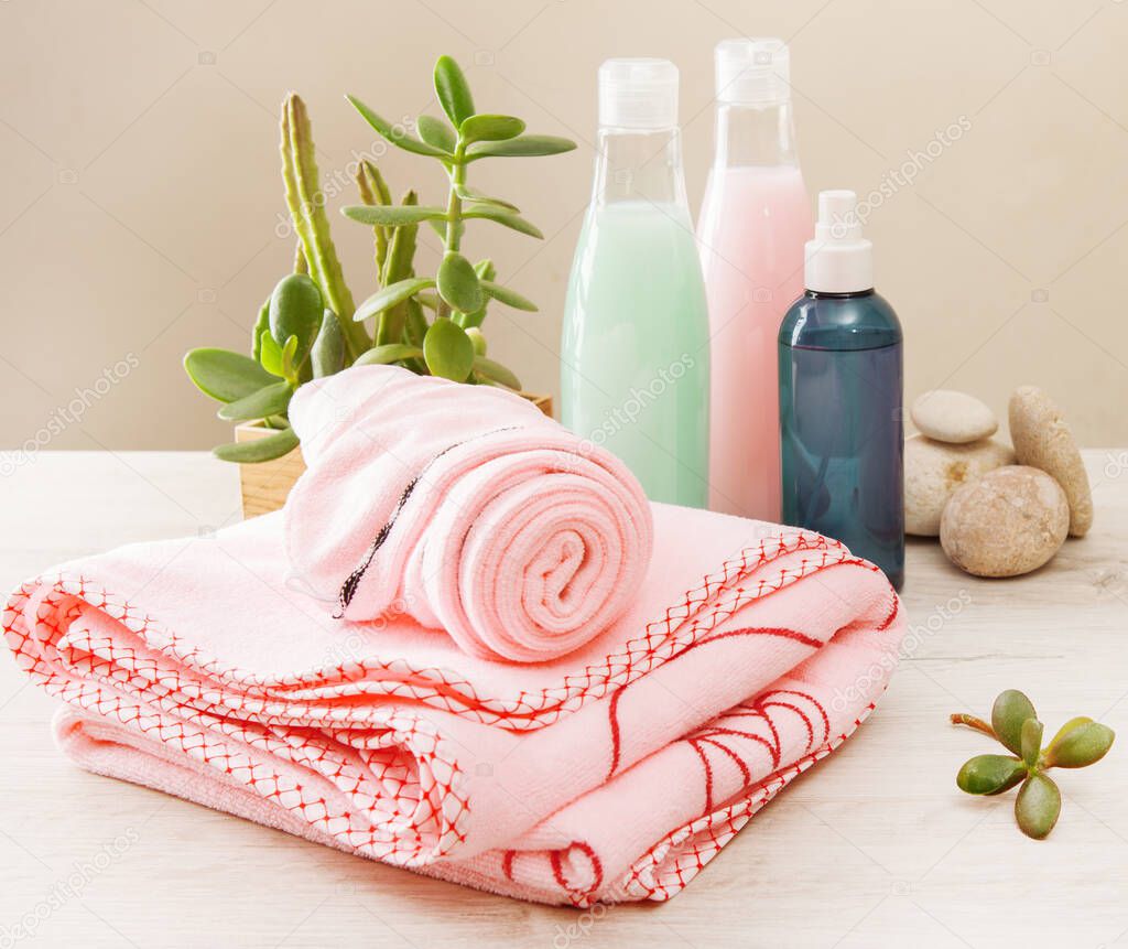 Spa care and towel still life
