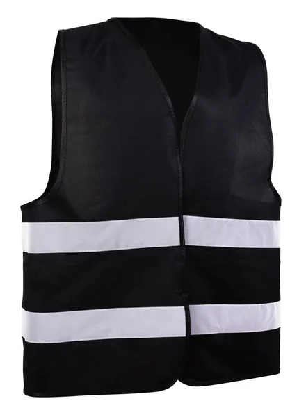 Safety warning signal vest with reflective stripes — 图库照片