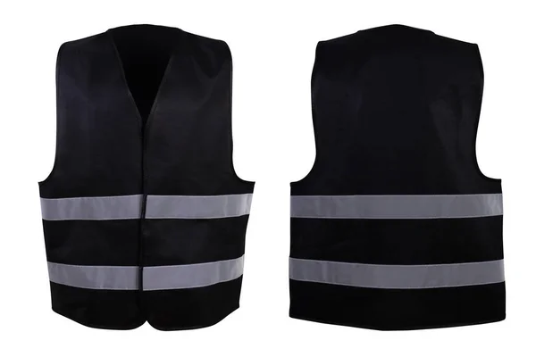 Safety warning signal vest with reflective stripes — Stockfoto