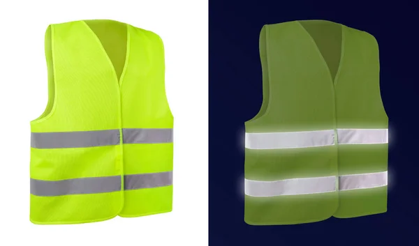 Safety warning signal vest with reflective stripes — Zdjęcie stockowe