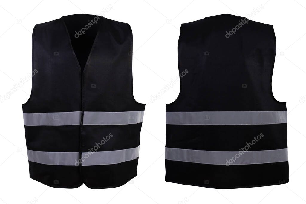 Safety warning signal vest with reflective stripes