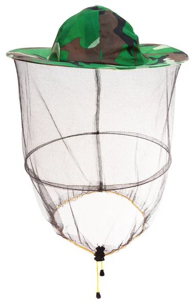 Owady Mosquito Ochronę Owady Siatki kapelusz izolowany — Zdjęcie stockowe