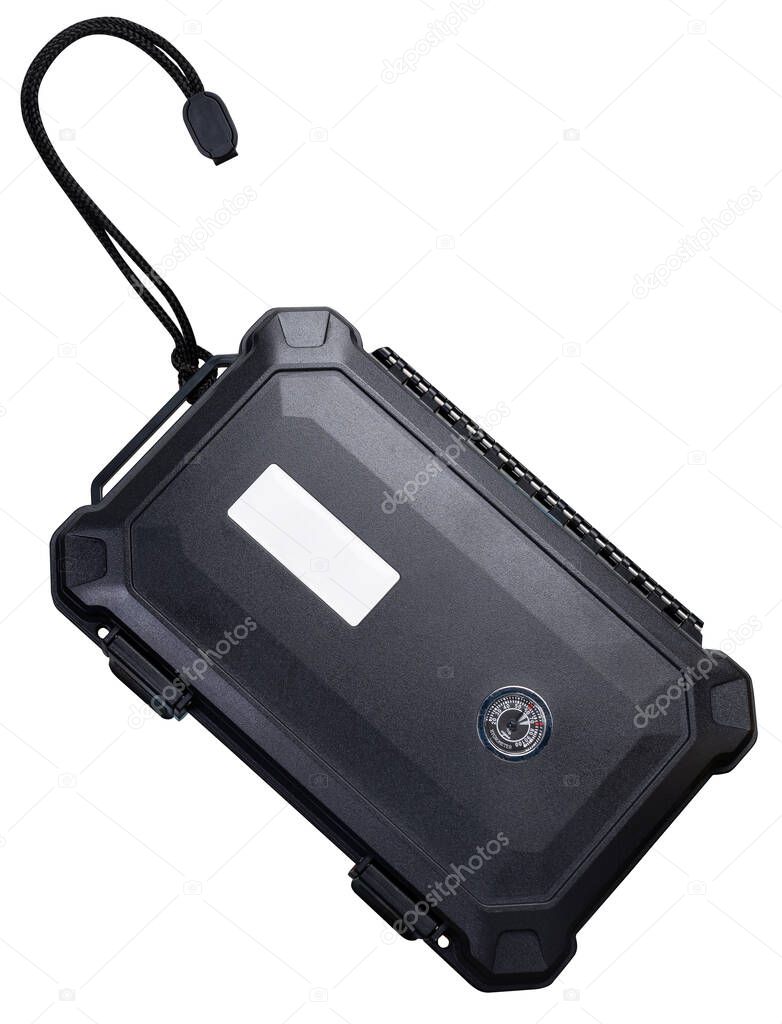 Protective Waterproof Black Case Isolated on White