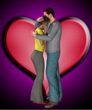 aşk kalp ile sarılma Çift