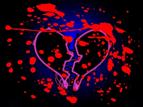 Blood Stained Broken Heart — Stockfoto