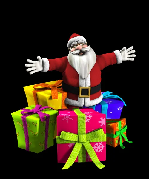 Father Christmas With Presents — Stock Photo, Image