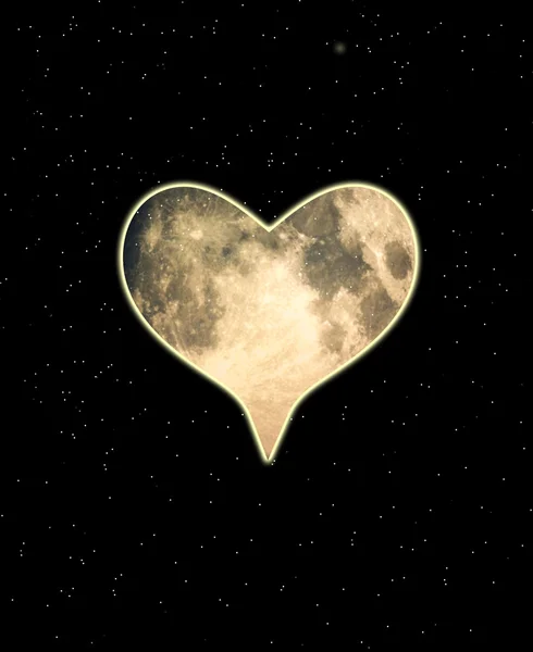 Лунное сердце — стоковое фото