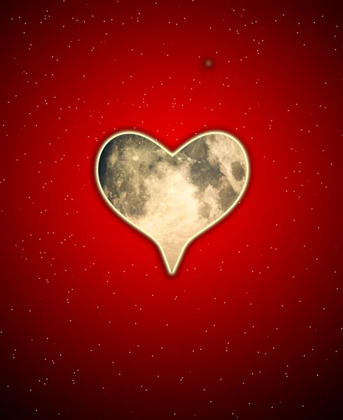 Φεγγάρι καρδιά — Φωτογραφία Αρχείου