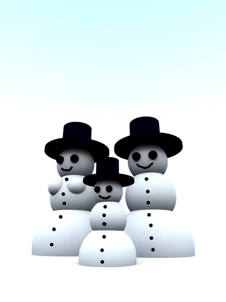 Snømannsfamilie – stockfoto