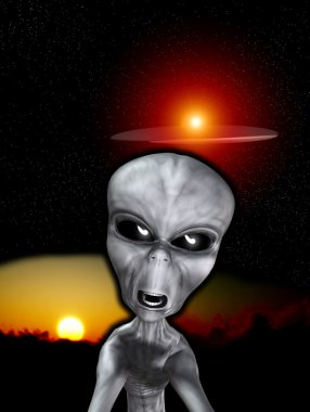 UFO kızgın yabancı ile