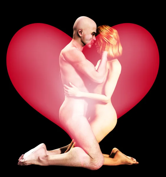 裸の男と恋に女性 — ストック写真