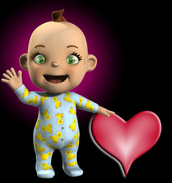 Bambino con amore cuore — Foto Stock