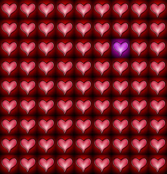 Heart Pattern Odd One Out — Stock Photo, Image