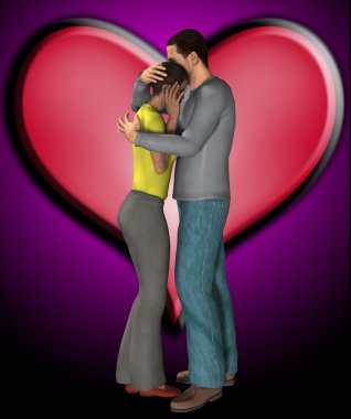 aşk kalp ile sarılma Çift