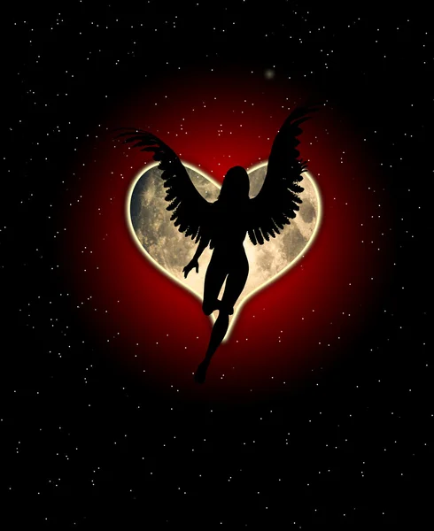 Angel Heart Moon — Stock Photo, Image