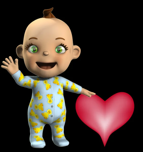 Baby With Love Heart — Stock Photo, Image