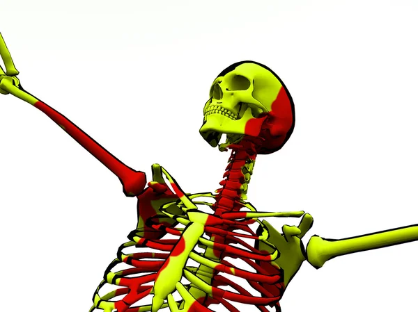 Squelette de bande dessinée avec du sang — Photo