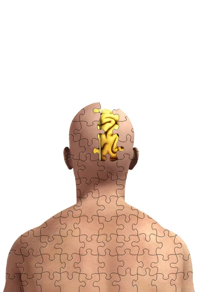 Missing Piece Of Mind With Brain — Stock Photo, Image