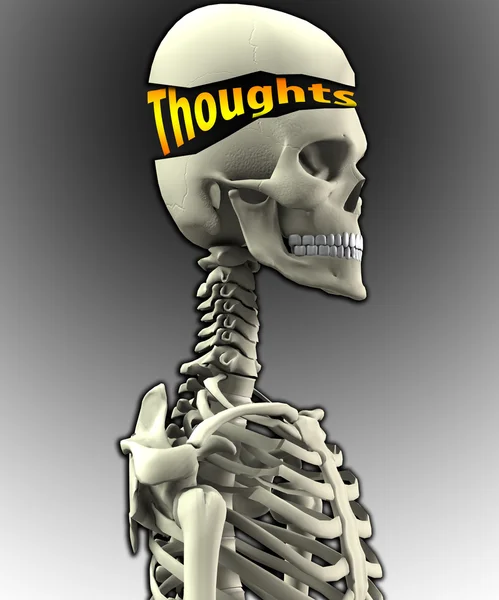 Skeleton With Open Thoughts — Stock Photo, Image