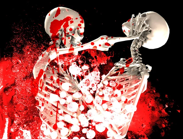 Bloody Fighting Skeletons — Stock Photo, Image