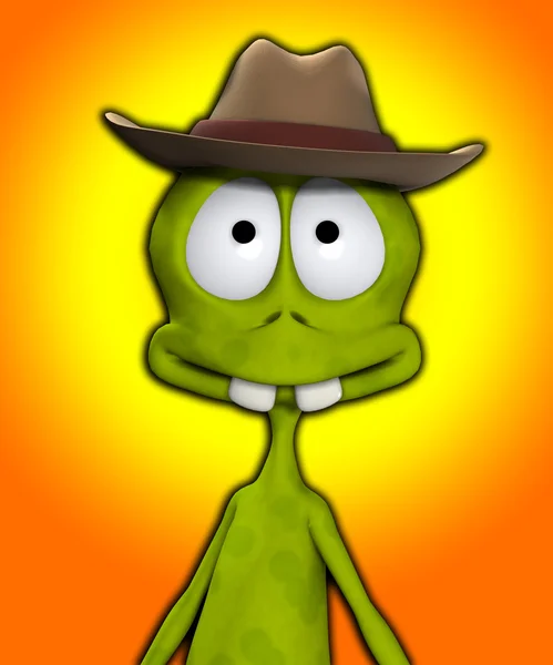 Alien em chapéu de cowboy — Fotografia de Stock