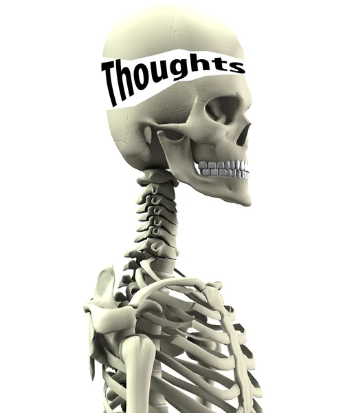 Skeleton With Open Thoughts — Stock Photo, Image