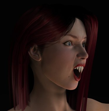 seksi kırmızı saçlı vampir