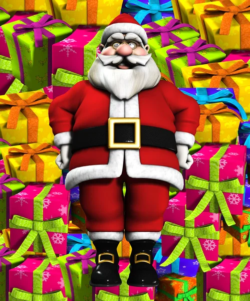 Father christmas and gifts — Stock Photo, Image