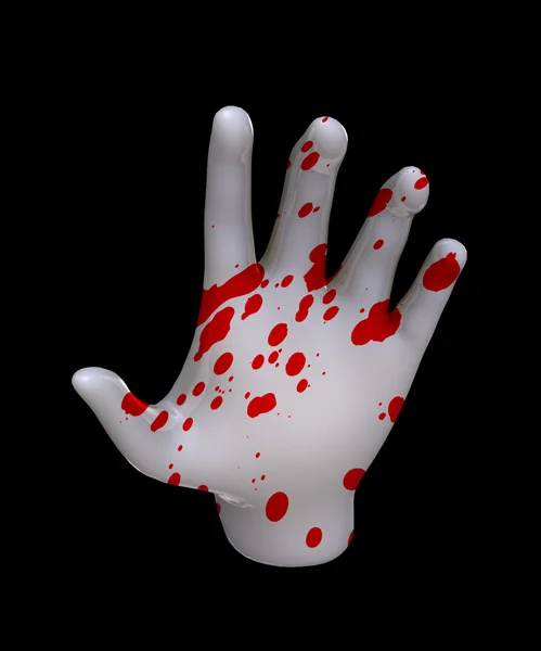Hand voller Blut — Stockfoto