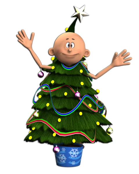 Man christmas tree — Stock Photo, Image