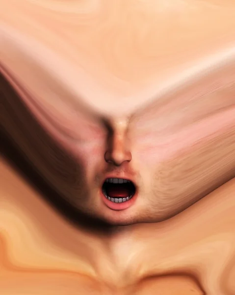 Huid mond schreeuwen — Stockfoto