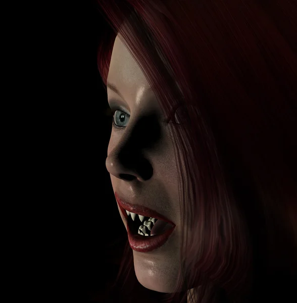 Sexy red haired vampire — Zdjęcie stockowe