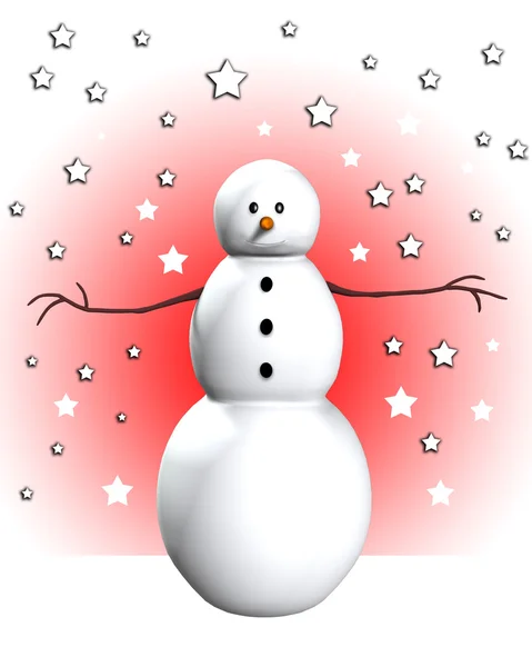 Снеговик в снегу — стоковое фото
