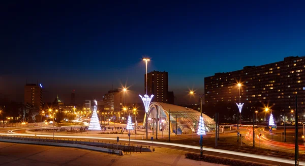 Staden centrum nattetid — Stockfoto