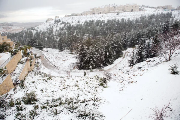 Sneeuw in Jeruzalem — Stockfoto