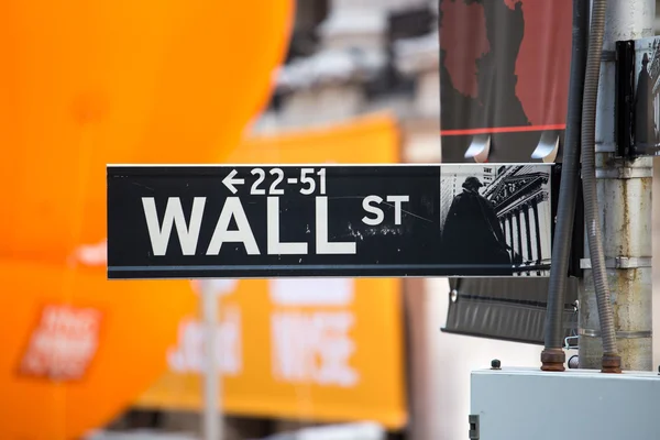 Wall street sign, New York — Stock Photo, Image