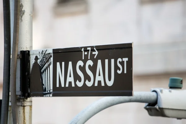 Nassau street sign, New York — Stock Photo, Image