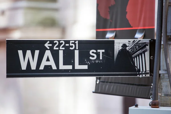 Wall street sign, New York — Stock Photo, Image