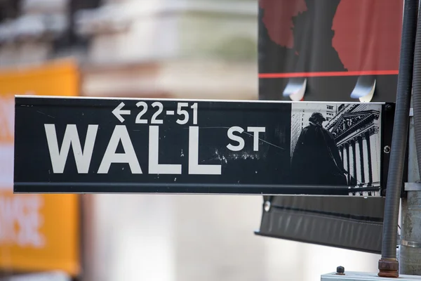 Wall street sign, New York — Stock Photo, Image