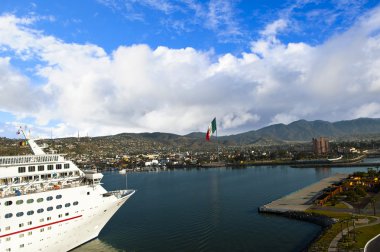 Cruise ship docking in Ensenada Mexico clipart