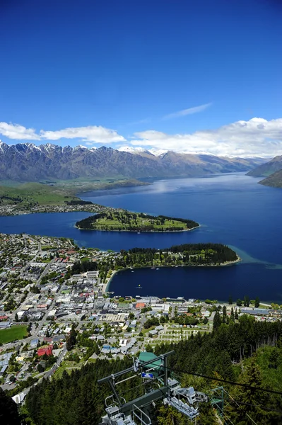 Lago Wakatipu e Queenstown, Nova Zelândia — Fotografia de Stock