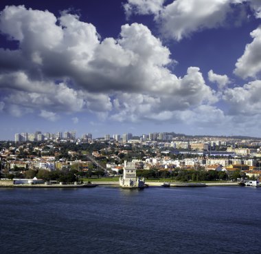 Cityscape of Lisbon Portugal clipart