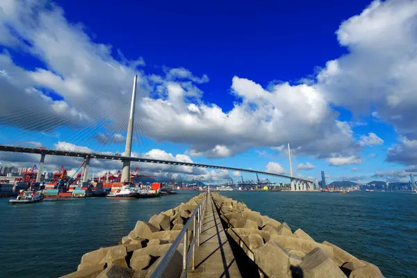 Port warehouse with containers and industrial cargoes — Stock Photo, Image